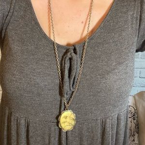 Vintage Photograph Bird Long Floral Necklace